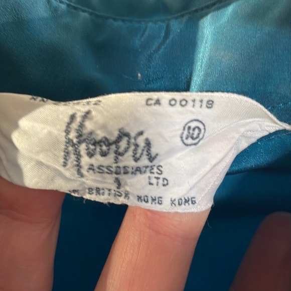 Vintage Teal Blouse, size 10 - Picture 3 of 5